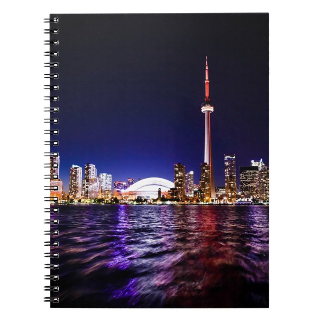 Toronto Skyline at Night Notebook (Front)