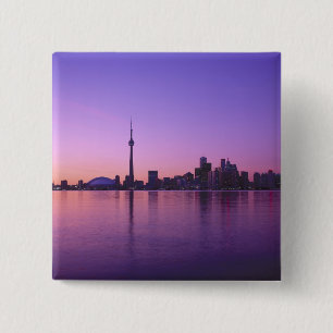 Toronto Skyline at night, Ontario, Canada 15 Cm Square Badge