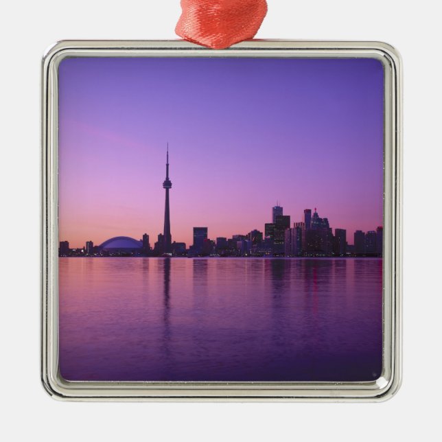 Toronto Skyline at night, Ontario, Canada Metal Tree Decoration (Front)
