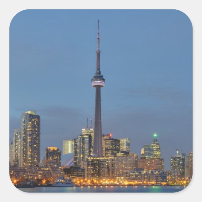 Toronto Skyline at night Square Sticker (Front)