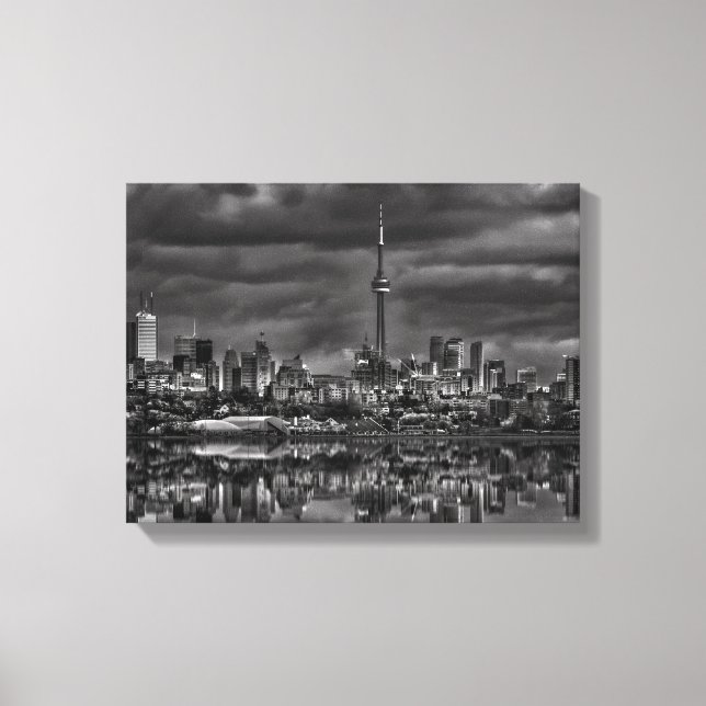 Toronto Skyline At Sheldon Lookout Reflection No 2 Canvas Print (Front)