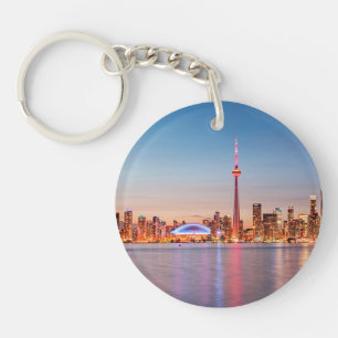 Toronto Skyline at Sunset Key Ring