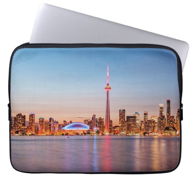 Toronto Skyline at Sunset Laptop Sleeve (Front)