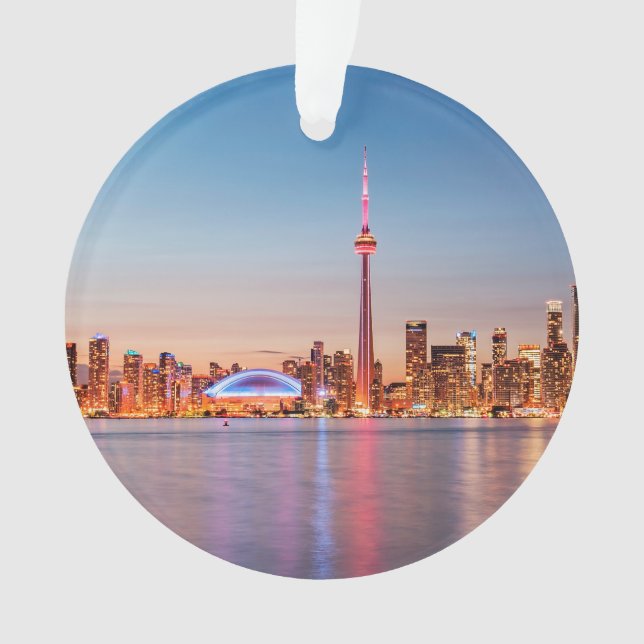 Toronto Skyline at Sunset Ornament (Front)