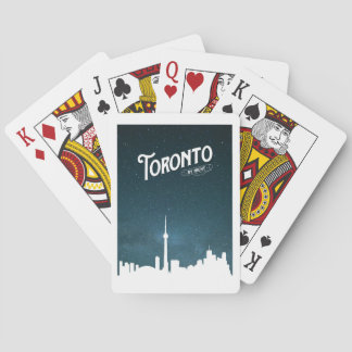 Toronto skyline by night at CN Tower Playing Cards