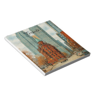 Toronto Skyline Canada Vintage Watercolor Notepad
