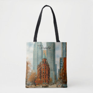 Toronto Skyline Canada Vintage Watercolor Tote Bag