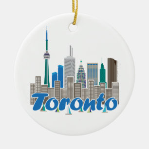 Toronto Skyline Ceramic Tree Decoration