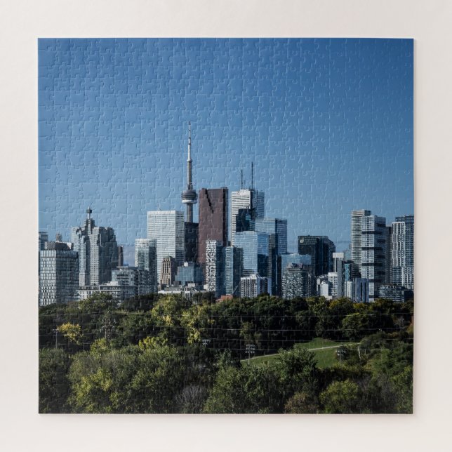 Toronto Skyline From Riverdale Park No 8 Colour Jigsaw Puzzle (Vertical)