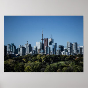 Toronto Skyline From Riverdale Park No 8 Colour Poster