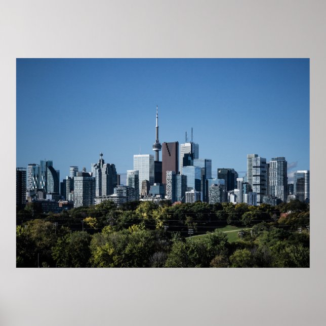 Toronto Skyline From Riverdale Park No 8 Colour Poster (Front)