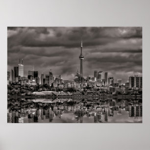 Toronto Skyline From Sheldon Lookout Reflection 1 Poster
