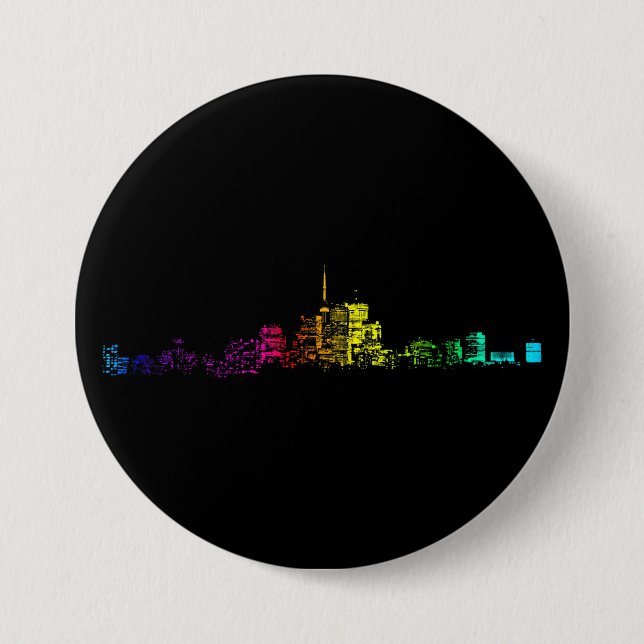 Toronto Skyline Gradient 7.5 Cm Round Badge (Front)