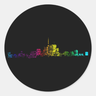 Toronto Skyline Gradient Classic Round Sticker