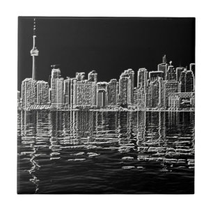 Toronto Skyline in Black and White Tile