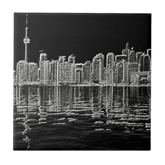 Toronto Skyline in Black and White Tile