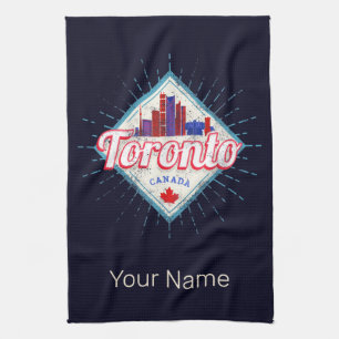Toronto Skyline Ontario Retro Canada Vintage Tea Towel