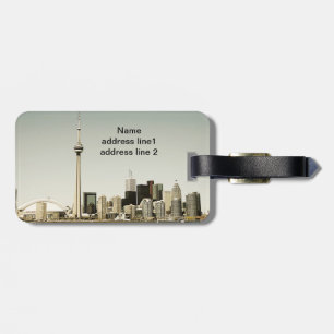toronto skyline travel luggage tag