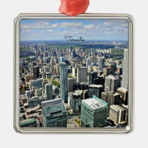 Toronto Skyscrapers - Toronto, Ontario, Canada Metal Tree Decoration