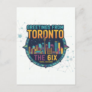 Toronto The 6ix Modern Colourful Cool Abstract  Postcard