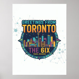 Toronto The 6ix Modern Colourful Cool Abstract  Poster