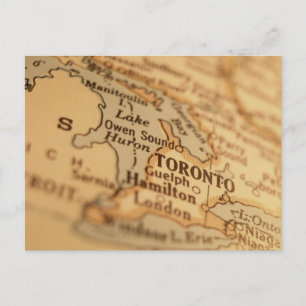 TORONTO Vintage Map Postcard