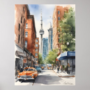 Toronto watercolor art poster