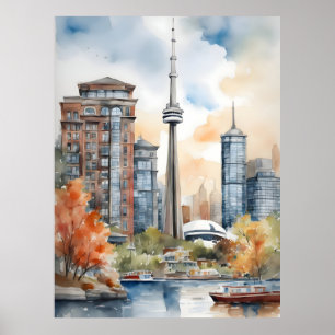 Toronto watercolor art poster