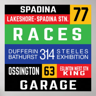 Toronto West End TTC Bus Rollsigns Poster