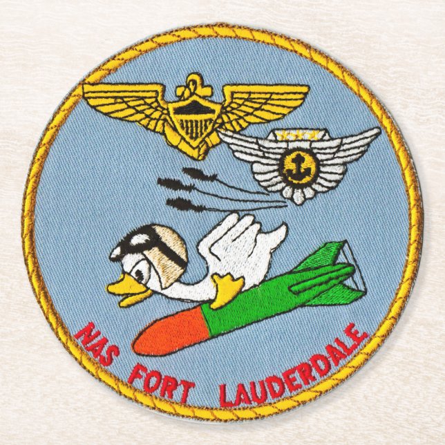 torpedo duck round paper coaster (Front)