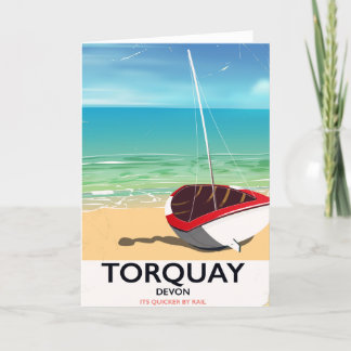 Torquay Devon vintage seaside travel poster Holiday Card