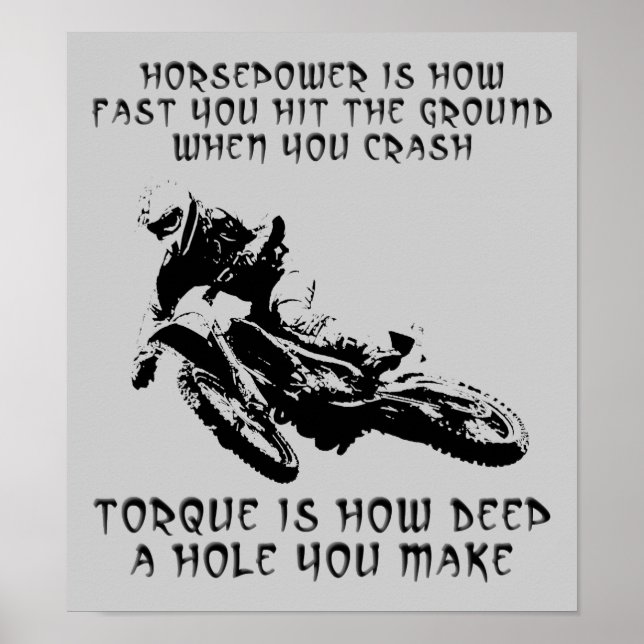 Torque Hole Dirt Bike Motocross Poster Sign Funny (Front)