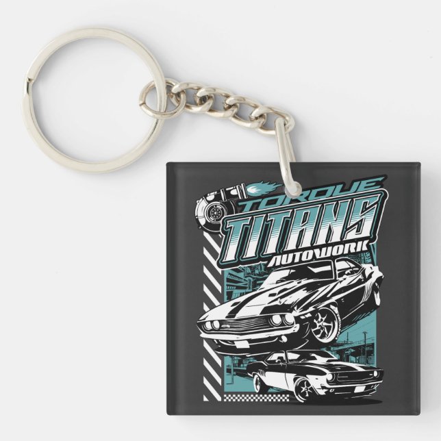 TORQUE TITANS AUTOWORKS - USA LEGEND CARS KEY RING (Front)