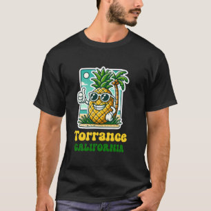 Torrance California CA Cute Beach Pineapple Thumbs T-Shirt