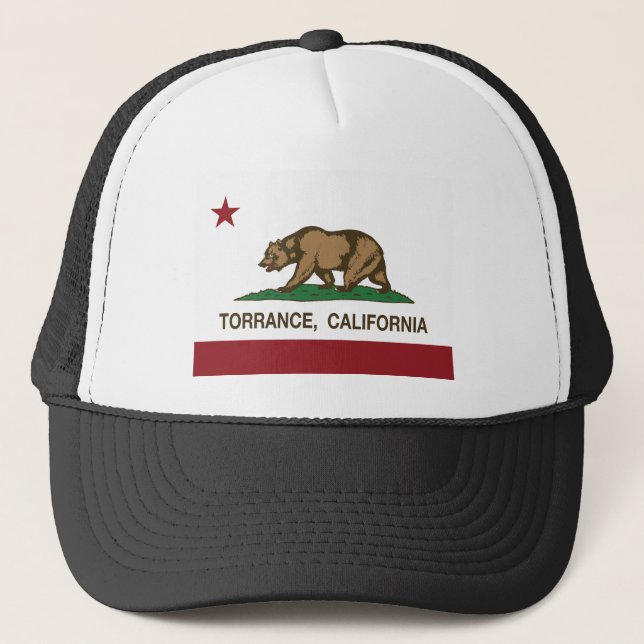 torrance california flag trucker hat (Front)