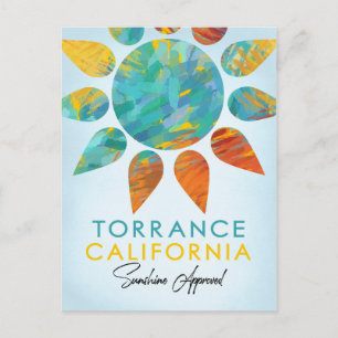 Torrance California Sunshine Travel Postcard