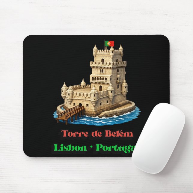 Torre De Belem Mouse Mat (With Mouse)