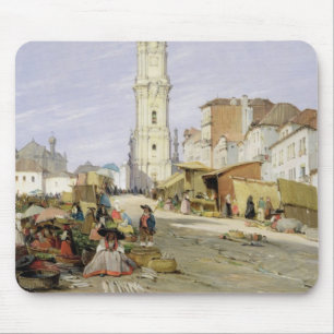 Torre dos Clerigos, Oporto, Portugal, 1837 (oil on Mouse Mat