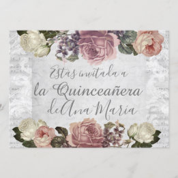 Torre Eiffel elegante lamentable de la Quinceanera Invitation
