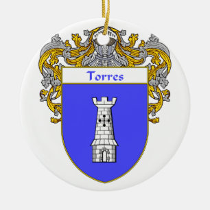 Torres Coat of Arms/Family Crest Ceramic Tree Decoration