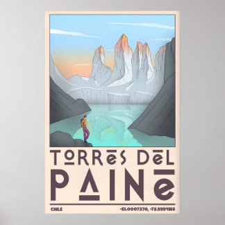 Torres Del Paine Art Print - Bold Graphic Mountain