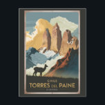 Torres del Paine Chile Illustration Travel Art Postcard<br><div class="desc">Torres Del Paine National Park vector art design. Torres del Paine National Park,  in Chile’s Patagonia region,  is known for its soaring mountains and bright blue icebergs.</div>