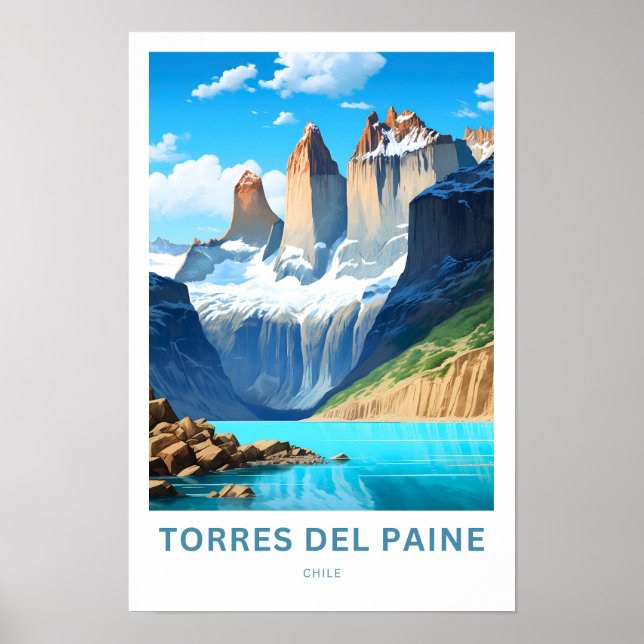 Torres Del Paine Chile Travel Print (Front)