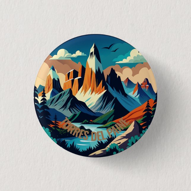 Torres del Paine National Park Chile 3 Cm Round Badge (Front)