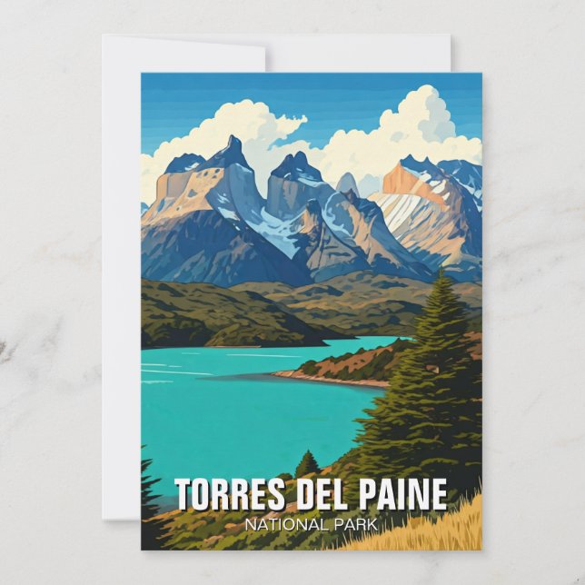 Torres Del Paine National Park Chile Holiday Card (Front)