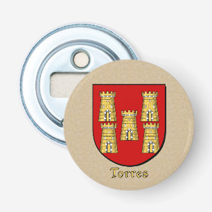 Torres Heraldic Arms on Parchment Style Back Bottle Opener