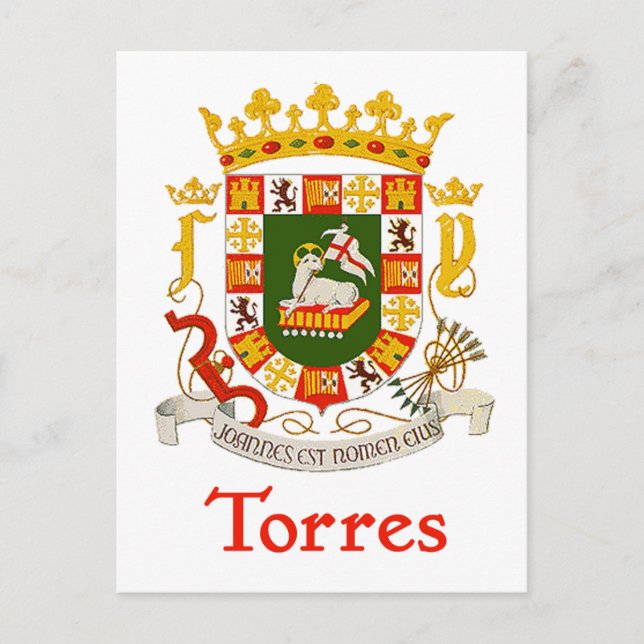 Torres Shield of Puerto Rico Postcard (Front)