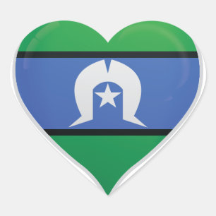 Torres strait islands love flag pride heart sticker