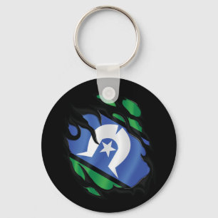 Torres Strait Islands Ripped Flag Key Ring
