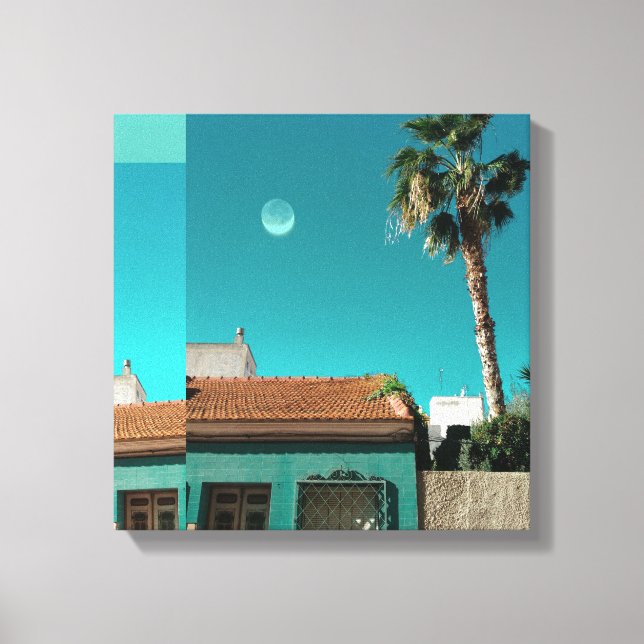 Torrevieja in Orange and Turqoise Canvas Print (Front)